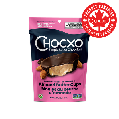 Dark Chocolate Almond Butter Cups - front of bag