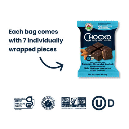 Coconut, Almond & Sea Salt Snaps - each bag contains 7 individually wrapped pieces