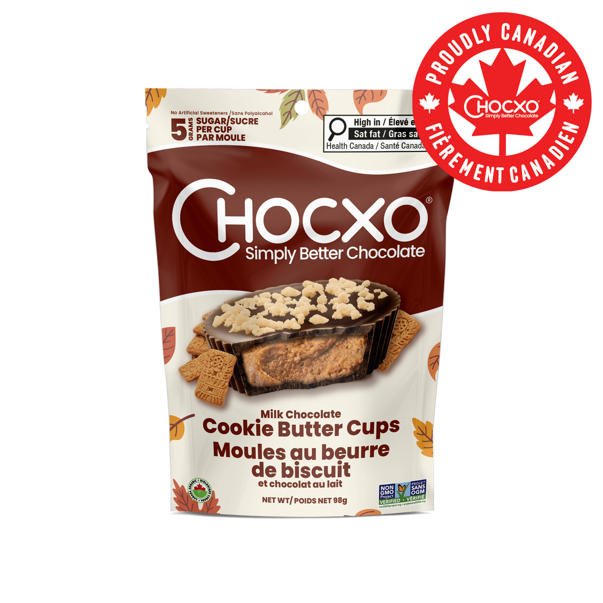 Milk Chocolate Cookie Butter Cups - front of bag