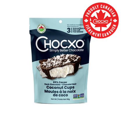 Dark Chocolate Coconut Cups – Chocxo.ca Dark Chocolate Coconut Cups – Chocxo.ca