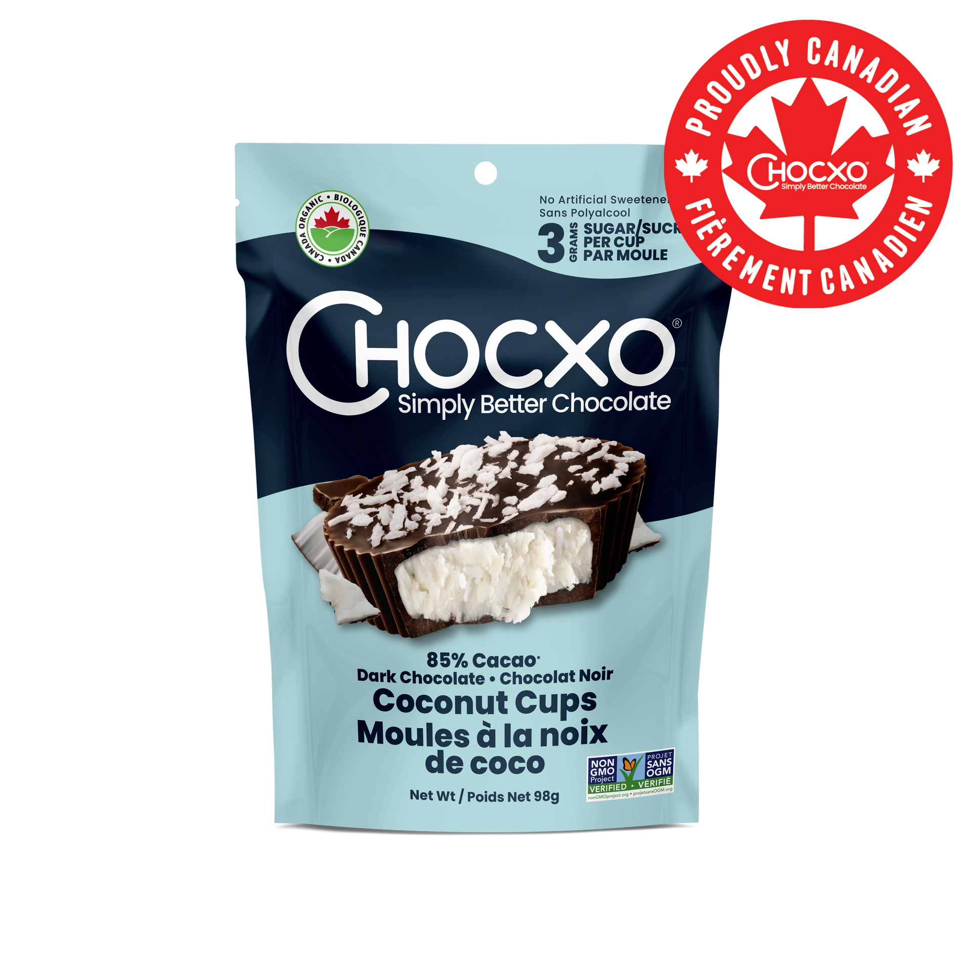 Dark Chocolate Coconut Cups – Chocxo.ca