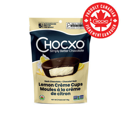 Dark Chocolate Lemon Crème Cups - front of bag