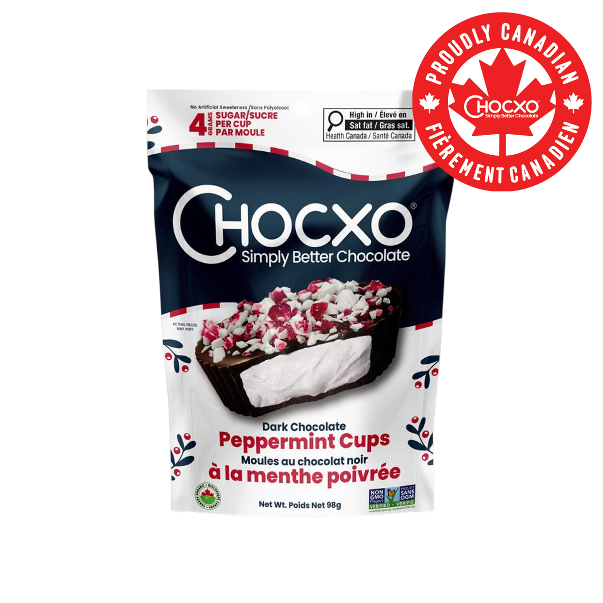 Dark Chocolate Peppermint Cups - front of bag