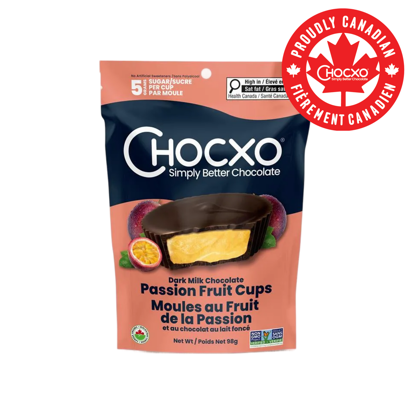 菓子 choco Dark Milk Chocolate Passion Fruit Cups – Chocxo.ca