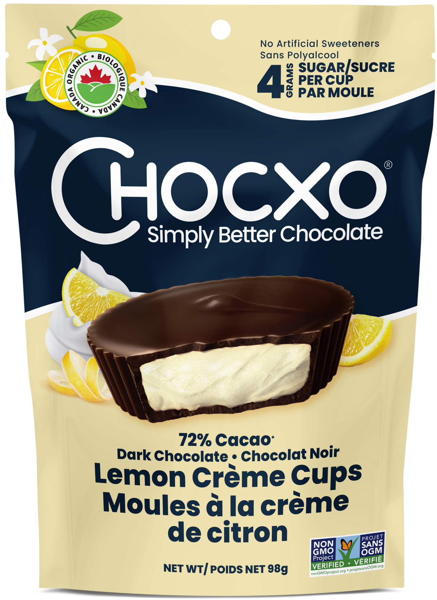 Dark Chocolate Lemon Crème Cups