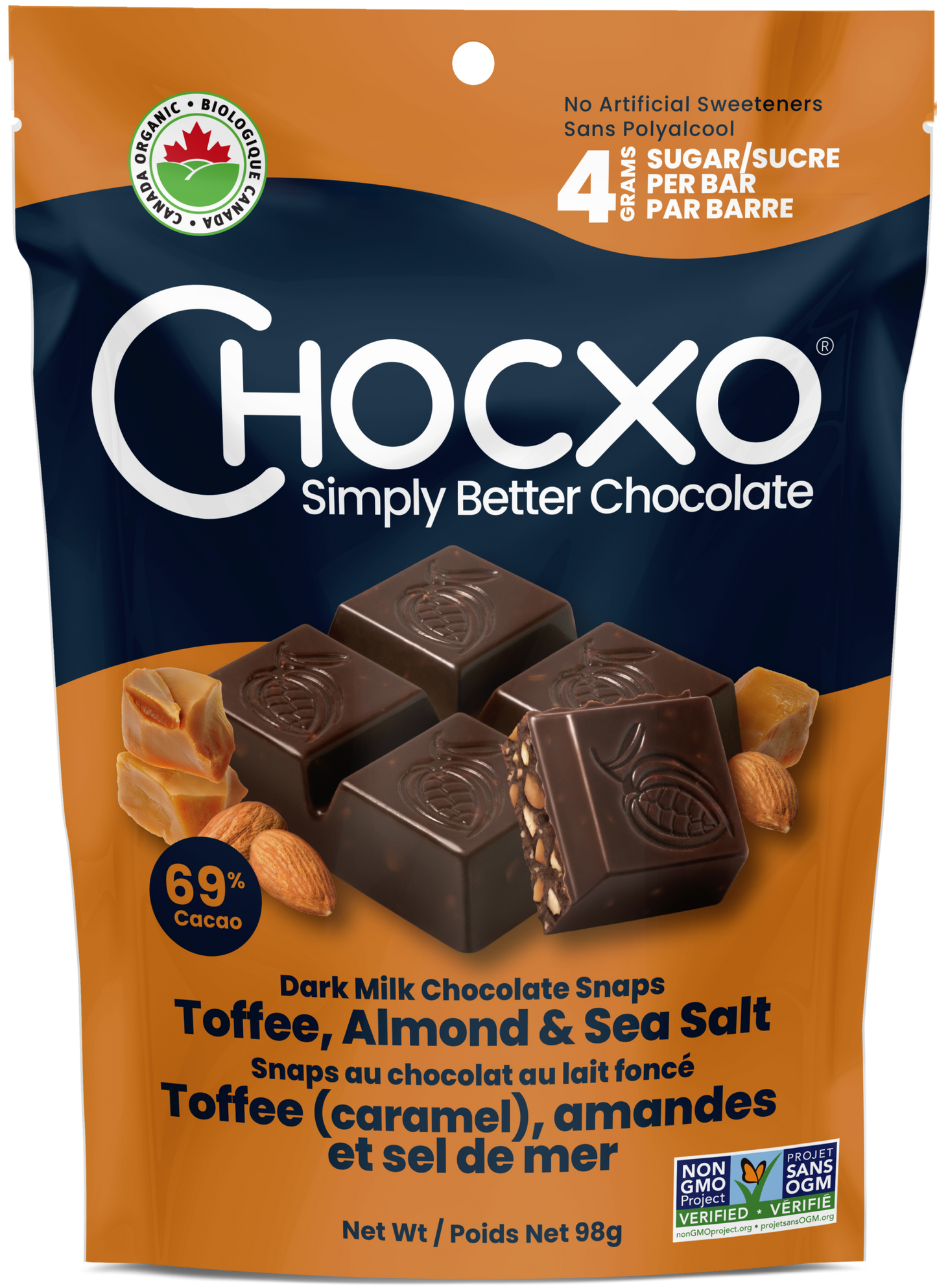 Dark Milk Chocolate Toffee, Almond & Sea Salt Snaps